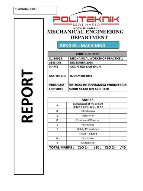 cnc lathe machine report politeknik|report bengkel lathe 2 pdf.